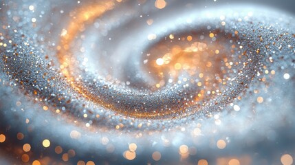 Poster - Enchanting swirl of snowy white and gold particles creating a dreamlike atmosphere