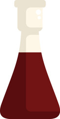 Poster - simple flat design illustration of a chemical flask containing a red liquid