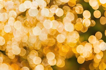 Poster - abstract bokeh background with golden light circles and soft blur.