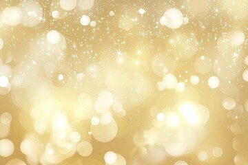 Poster - golden bokeh background with luminous circles and soft light effect.