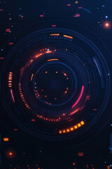 Poster - Futuristic abstract backdrop with glowing circular designs and vibrant colors