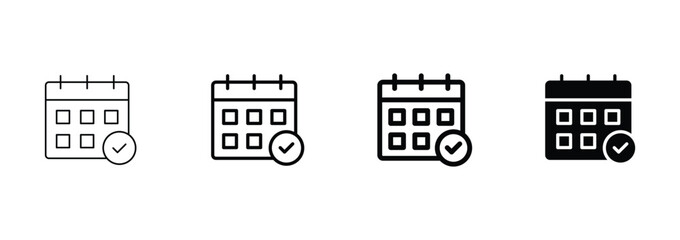 Wall Mural - calendar icon set vector illustration