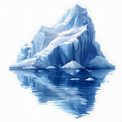 sea iceberg floating on water - global warming concept with white shades, png