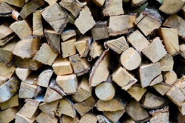 Stacked Firewood for Winter Heating