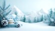 © NadenDesign - Enchanting winter wonderland a festive scene with a snowy cake and pine accents in a beautiful glass dome