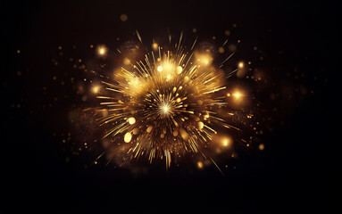 Poster - A burst of golden light and sparks, creating a festive and celebratory atmosphere.