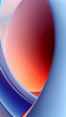 Aufkleber - abstract curved shapes with blue and red gradient, modern art concept