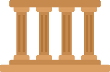 Poster - ancient greek style columns row standing on platform, historical building element vector illustratio