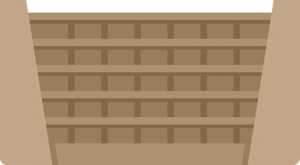 Poster - brown empty point of sale cardboard shelf for displaying goods in a store
