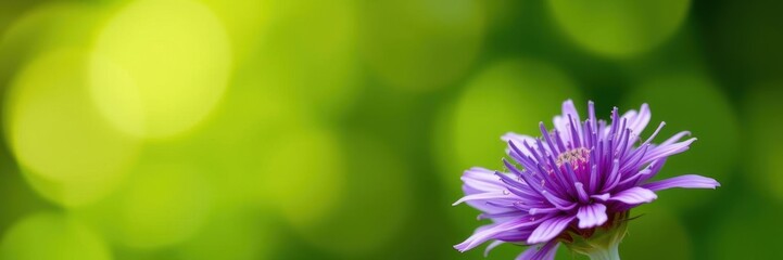 Poster - Vibrant purple flower head against a blurred green background, growth, macro