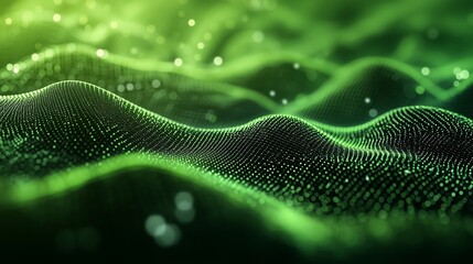 Poster - Abstract green background with white lines and soft light