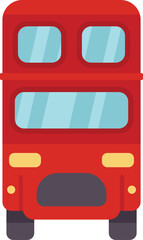Poster - red double decker bus driving front view, a symbol of london and england