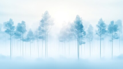 Wall Mural - a forest with trees in the distance and a blue sky