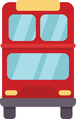 Poster - red london double decker bus approaching in flat style on white background