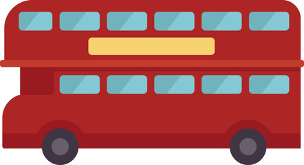 Poster - classic red double decker bus driving side view, public transportation in london, england