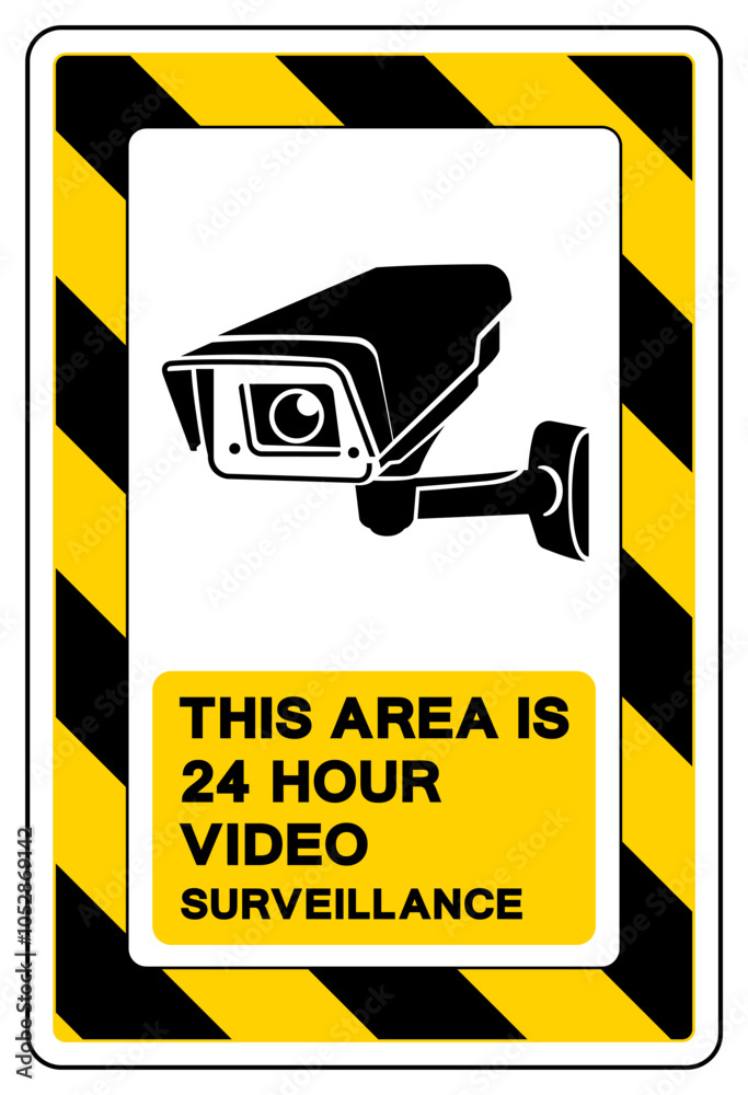 This Area Is 24 Hour Video Surveillance Symbol Sign, Vector ...