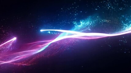 Wall Mural - cosmic dance: abstract swirls of blue and pink light