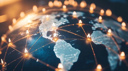 Poster - Global Connectivity with Network Nodes and World Map