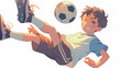 © umeno - サッカーボールをリフティングする少年のイラスト - 元気いっぱいのスポーツを楽しむ子供
