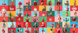 © Pixel-Shot - Big collage of little children on color background. Christmas celebration