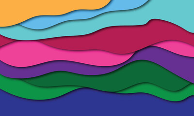Poster - Modern Abstract Dynamic Colorful Background with Different Waves