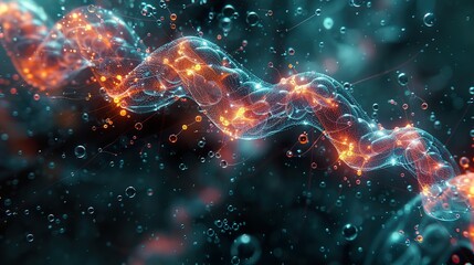 Wall Mural - abstract glowing network structure - futuristic science art