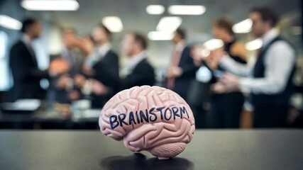 Poster - A pink brain model labeled 