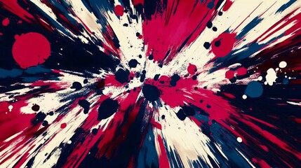 Unique fusion of punk, pop, and rock influences manifested in abstract art.