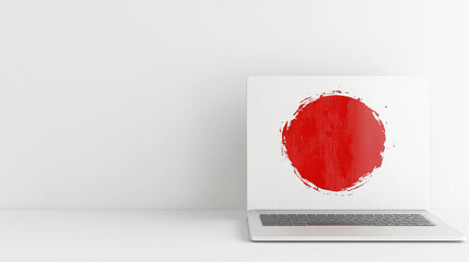 Japanese Flag Laptop: A Minimalist Design 