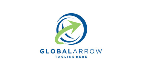 Wall Mural - logo design global arrow, logistics, investment, logo design vector, icon, vector, symbol, idea, creative.