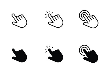Poster - hand pointer icons. pointer click icon vector