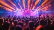 © LailaBee - Energetic Concert Crowd Enjoying Live Music with Vibrant Stage Lighting and Colorful Atmosphere