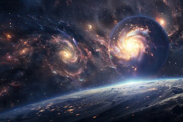 Wall Mural - Glowing Spirals of the Universe