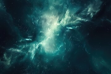 Wall Mural - Glowing Nebula in Deep Space with Stars and Dust