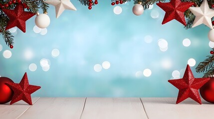 Aufkleber - Glowing Red and White Stars against Soft Bokeh Backdrop in the Sky Perfect for New Year s Day Festive Atmosphere  Abstract Colorful and Elegant Graphic Design