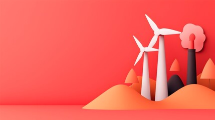 Poster - Futuristic of a waste processing facility powered by renewable energy sources including solar panels and wind turbines showcasing innovative eco technology for a sustainable future