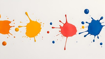 Poster - Bright and Energetic Watercolor Splashes in an Abstract Layout for Graphic Design Creative Projects and Multimedia Applications