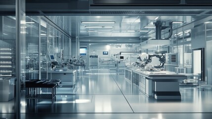 Poster - Modern Lab Interior with Advanced Technology Equipment