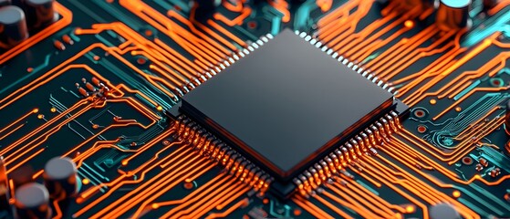 Poster - Close up view of a skilled engineer meticulously inspecting and working on a complex circuit board assembly