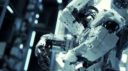 Poster - Close-Up of a Futuristic Humanoid Robot Arm