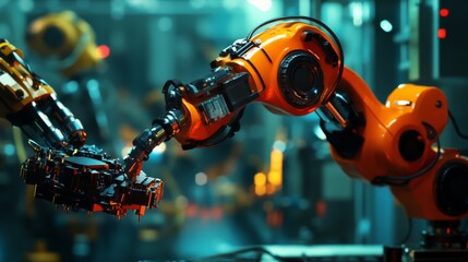Poster - Industrial Robot Arm in Modern Manufacturing Facility