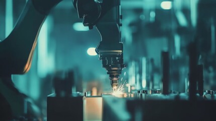 Poster - Modern Robotic Arm Engaging in Industrial Manufacture