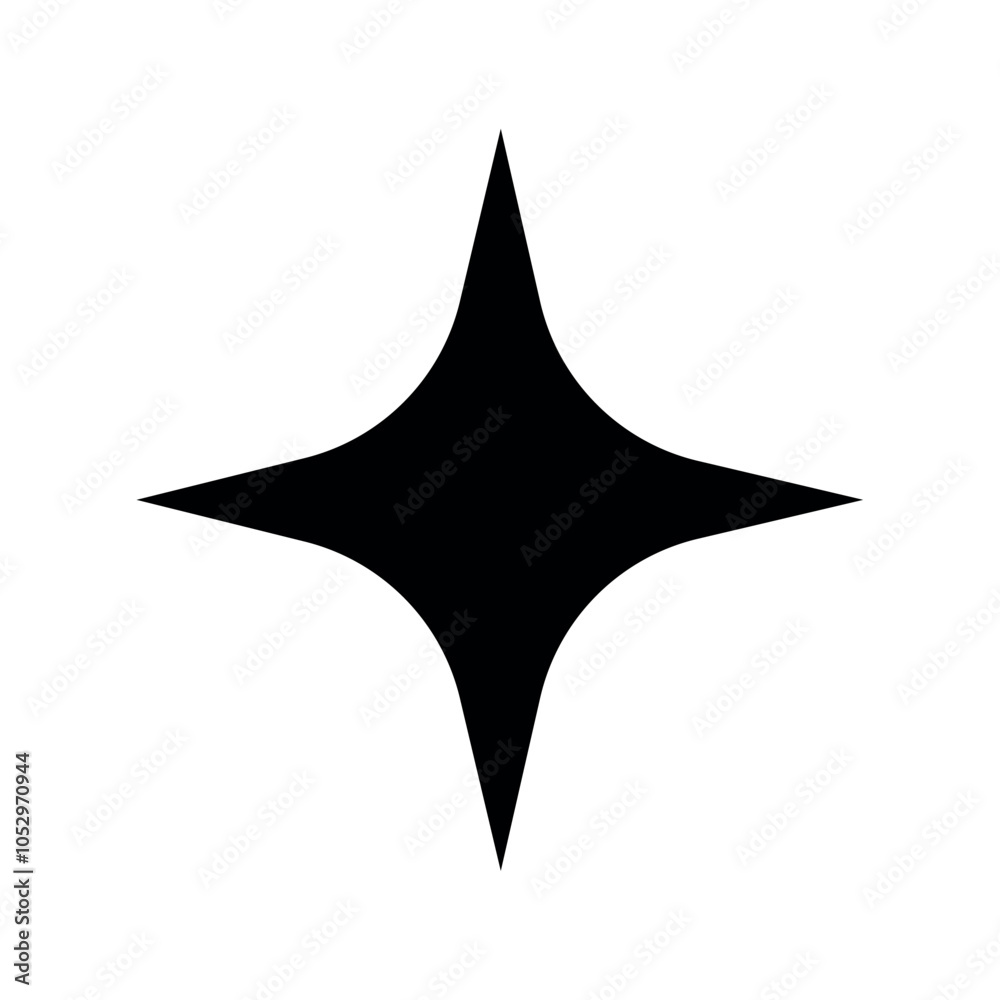 four pointed star shape Stock Vector | Adobe Stock