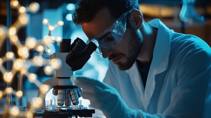 Close-up of Molecular Structure in Laboratory Setting