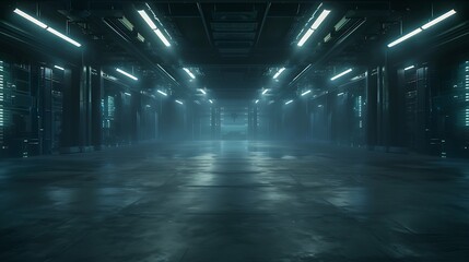 Aufkleber - Futuristic Industrial Facility Where AI Systems Control Robotic Production Lines and Real-Time Data Displays