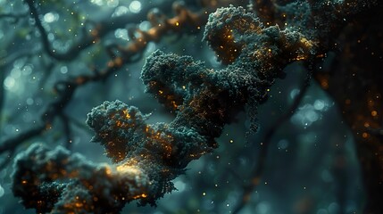 Wall Mural - abstract glowing particles: a cosmic journey