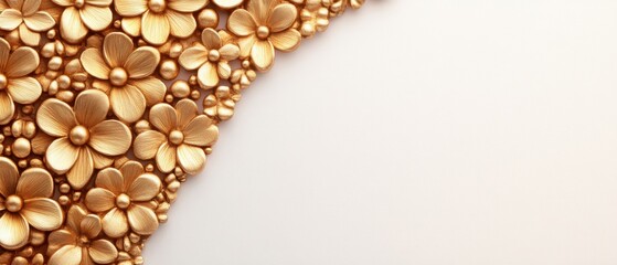 Elegant Gold Floral Corner Design,  A Refined and Modern Decorative Element for Luxury Branding and Interior Design