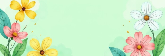 Poster - A green background with a flowery border