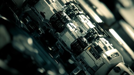 Poster - Detailed Close-Up of Industrial Machinery Components