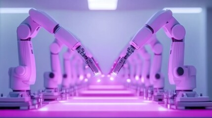 Poster - Robotic Arms in a Modern Factory Setup